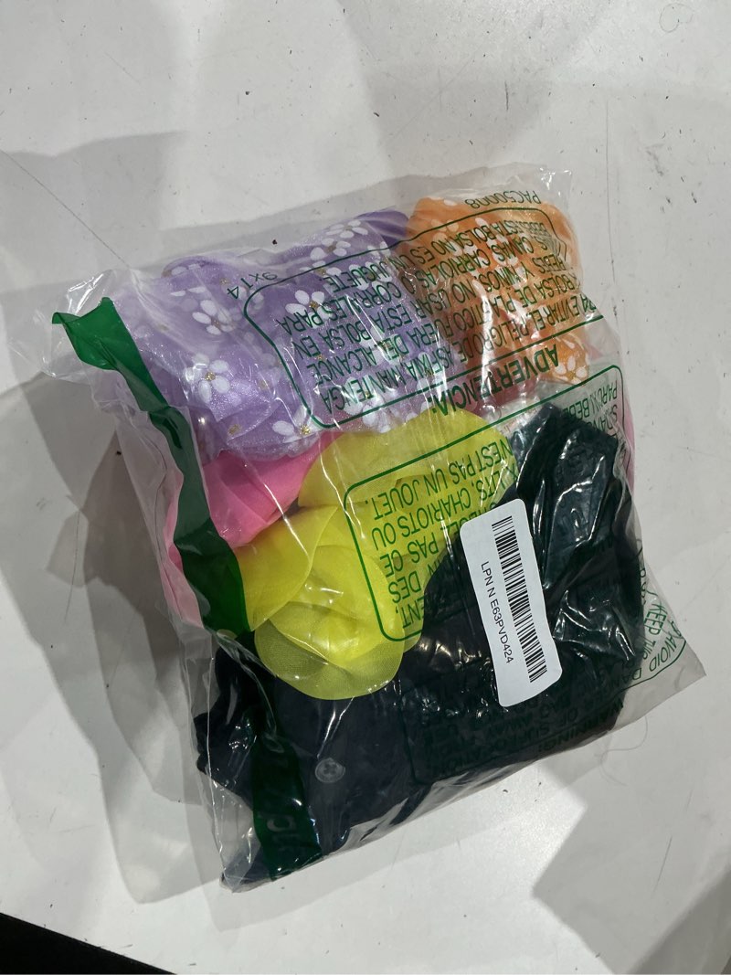 Condition photo showing Good Condition for 8 pcs led scrunchies for women - scrunchy, light up scrunchies for girls, colorful yarn hair tie multi light modes, glow in the dark hair accessories for christmas rave party (#01)