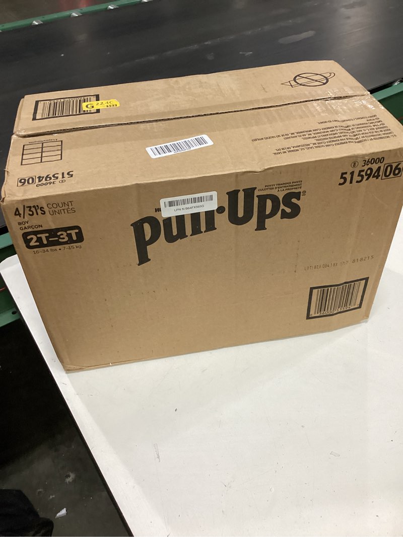 Condition photo showing New/Like New for pull-ups boys' potty training pants, size 2t-3t training underwear (16-34 lbs), 124 count (4 packs of 31), packaging may vary 2t-3t 124