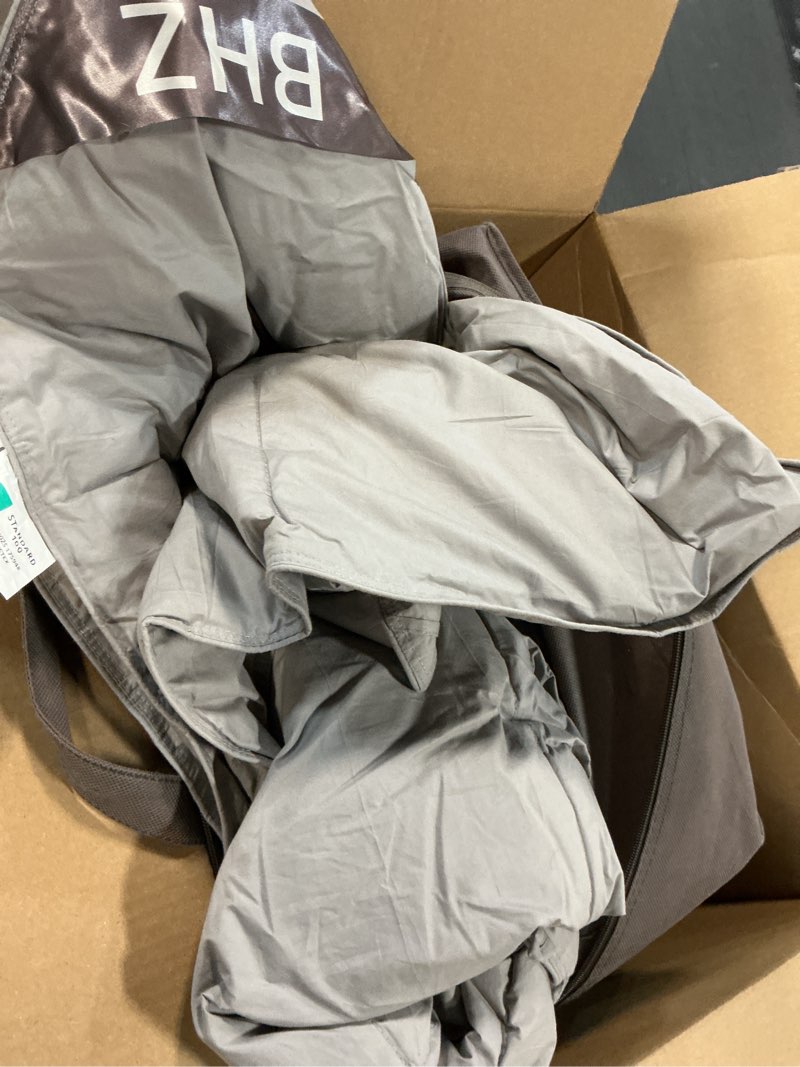 Condition photo showing As Is for Down Comforter queen Size, Duvet Insert All Seasons Feather Down Comforter, Medium Warm Luxury Soft 100% Cotton Cover with Corner Tabs (1, Grey)
