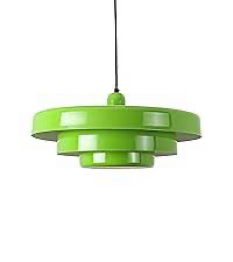 Mid Century Pendant Light Fixtures 13.78 inch, 1 - Light Ceiling Pendant Lamp with 3-Layer Metal Shade, Height Adjustable, Vintage Orange Hanging Lamp for Kitchen Island Lighting,Dining Room 13.8-Hardwired Green 