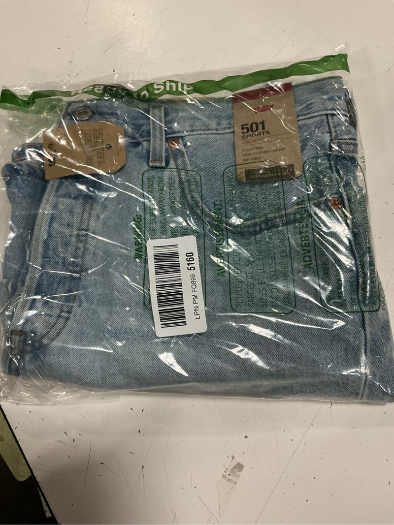 Condition photo showing New/Like New for levi's women's 501 mid thigh shorts 33 (new) take off