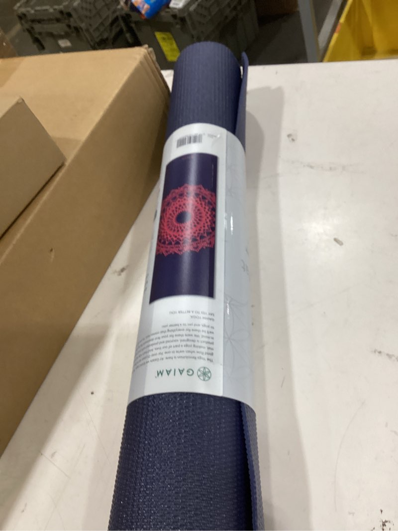 Condition photo showing Good Condition for gaiam yoga mat classic print, 4mm non-slip mat | lightweight 4mm print yoga mat with non-slip grip. ideal for yoga, pilates & floor workouts at home or studio. pink marrakesh
