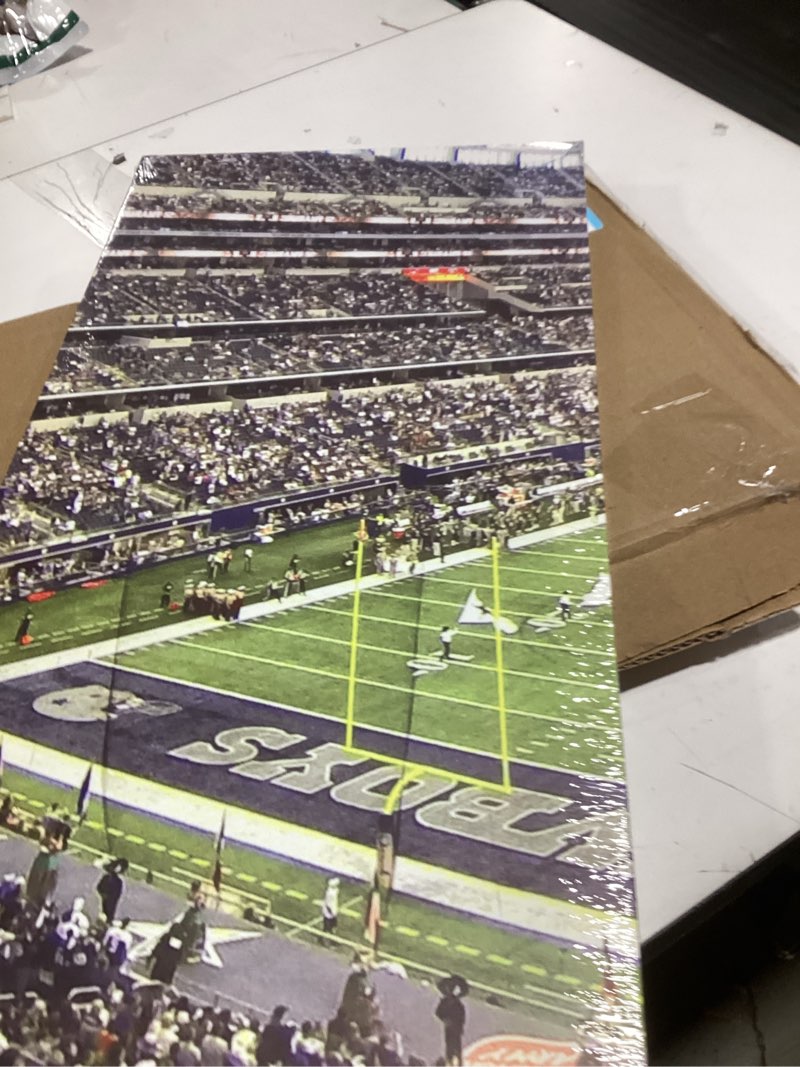 Condition photo showing Good Condition for TUMOVO Raiders Sports Stadium Canvas Prints Football Game Art Wall Art Paintings USA Soccer Posters Stretched Pictures for Living Room Modern Home Decor Framed Wall Art Decorations, 60" Wx32 H 60''Wx32''H Artwork-01