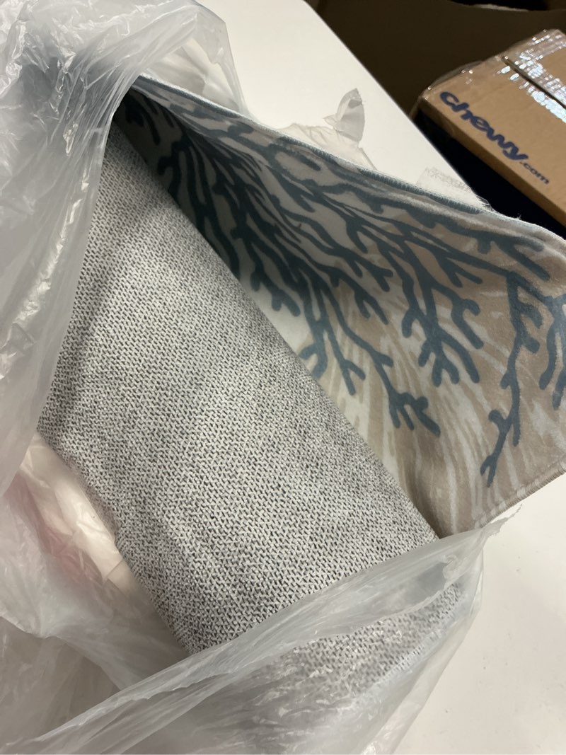 Condition photo showing As Is for Coastal Beach 5x7 Area Rugs for Living Room, Bedroom, Entryway, Dining & Office - Shell Starfish Coral Washable Non-Slip Low-Pile Floor Mat Coastal Beach 5x7ft
