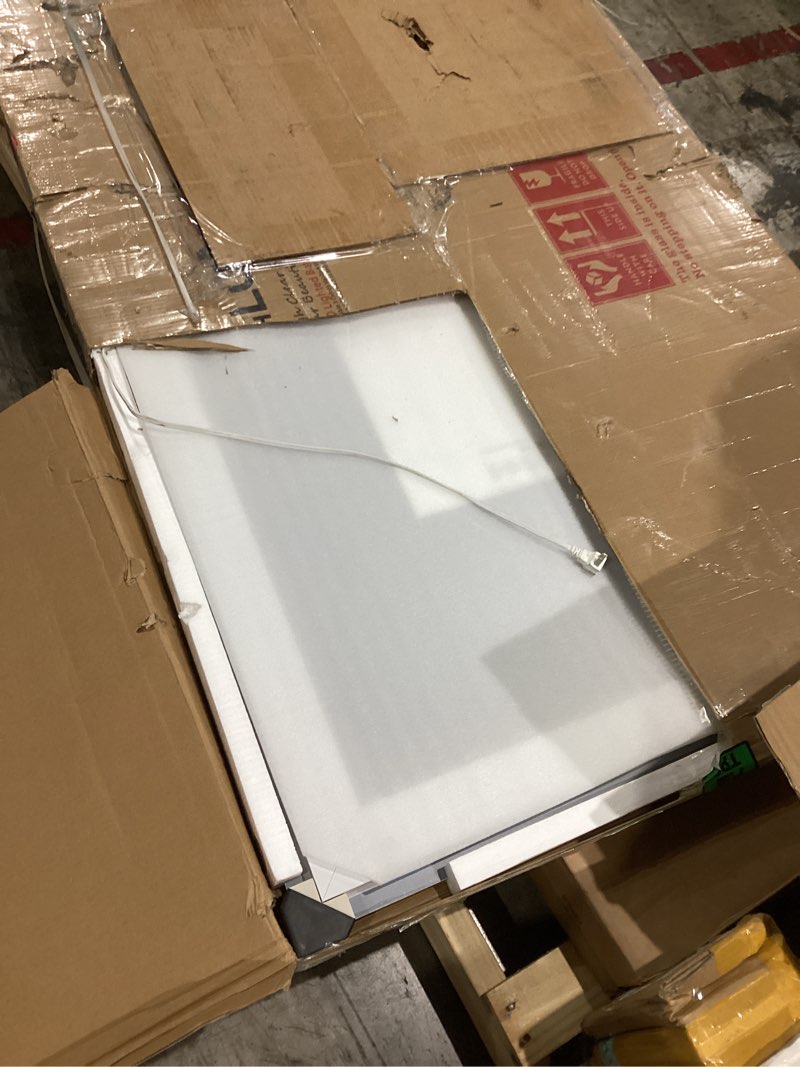 Condition photo showing As Is for LOAAO 66"X40" LED Mirror for Bathroom, Lighted Bathroom Mirror with Lights, Anti-Fog, Dimmable, Memory Function, Easy to Install, Clear Reflection Led Bathroom Mirror (3 Light Modes) 66"L x 40"W