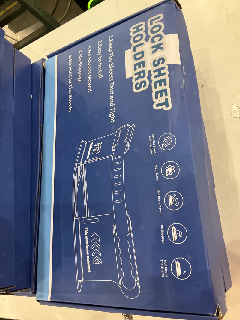 AUCTION ENDED Bed Sheet Holders with Lock, Bed Sheet Straps Keep Firm & Tight in Place, Open Corner Design for Fit Various Mattresses, No Longer Loose for Wrinkle Bed Sheet White