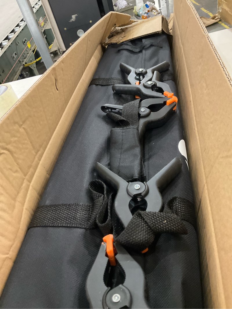 Condition photo showing Good Condition for HPUSN Backdrop Stand - 10ft x 7ft Adjustable Photoshoot - Photo Backdrop Stand for Parties - Includes Travel Bag, Sand Bags, Clamps - Photo Video Studio