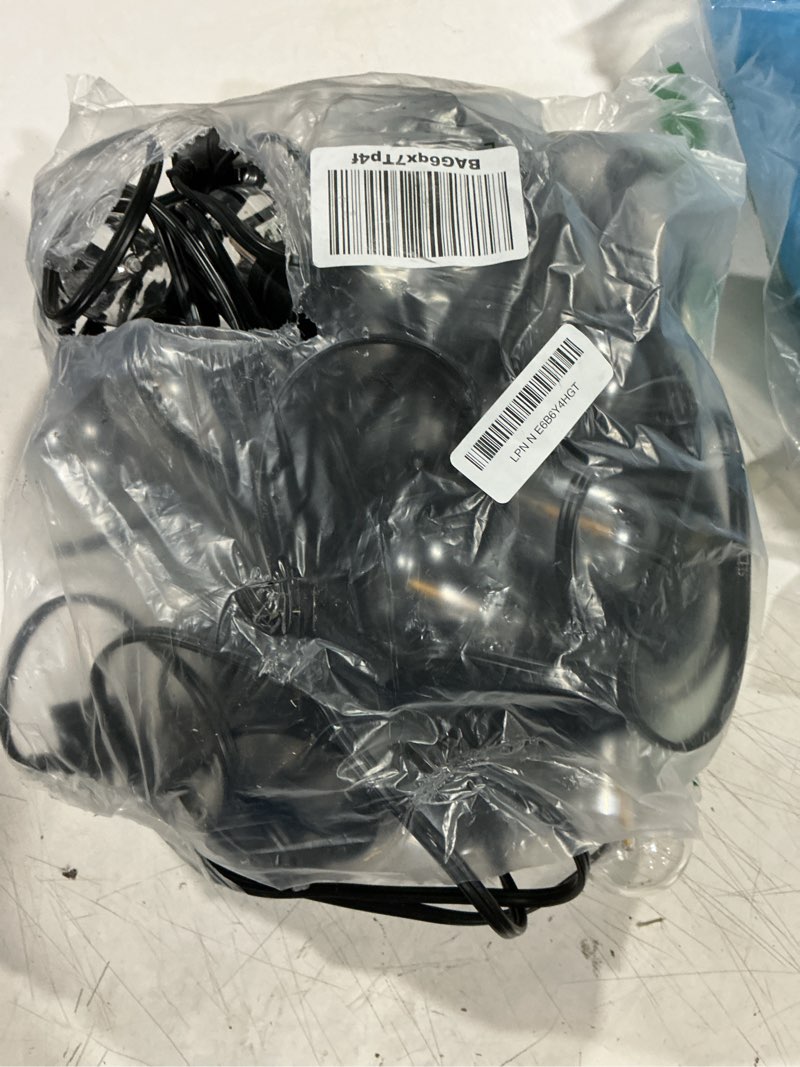 Condition photo showing Good Condition for sunthin outdoor string lights, 96ft patio lights with 32 led shatterproof bulbs, hanging for outside, garden, backyard, deck, porch, fence, bistro, pool, party black 96 feet