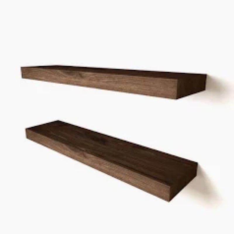 lavie home floating shelves, 36 inch wall shelf set of 2, hanging shelf with invisible brackets, wall decor for bathroom, bedroom, living room, kitchen storage, modern white 36 inch brown