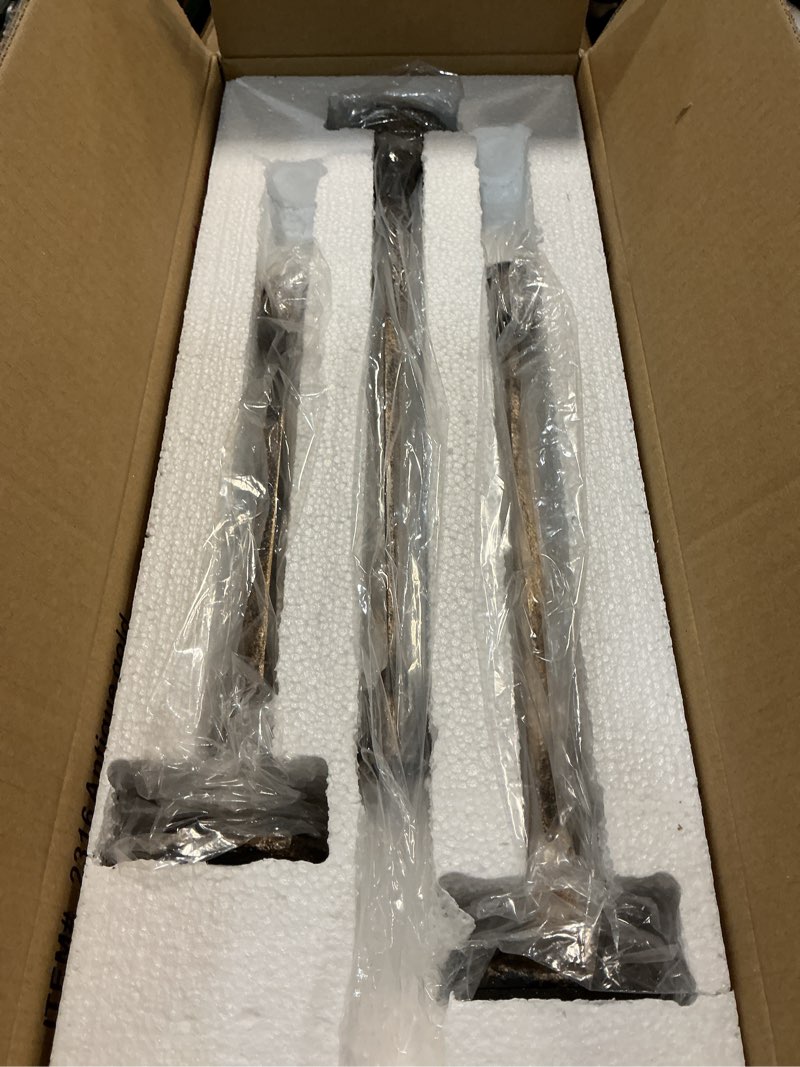 Condition photo showing Good Condition for Iron Antique Gold Candlestick Holders, Set of 3 Candle Stick Holders,Fits 3/4 inch Thick Candle&Led Candles, Vintage Modern Decorative Centerpiece for Dining Table Centerpiece, Wedding, Party Decor Antique Gold-straight 14.4”,17.1”,19.7”