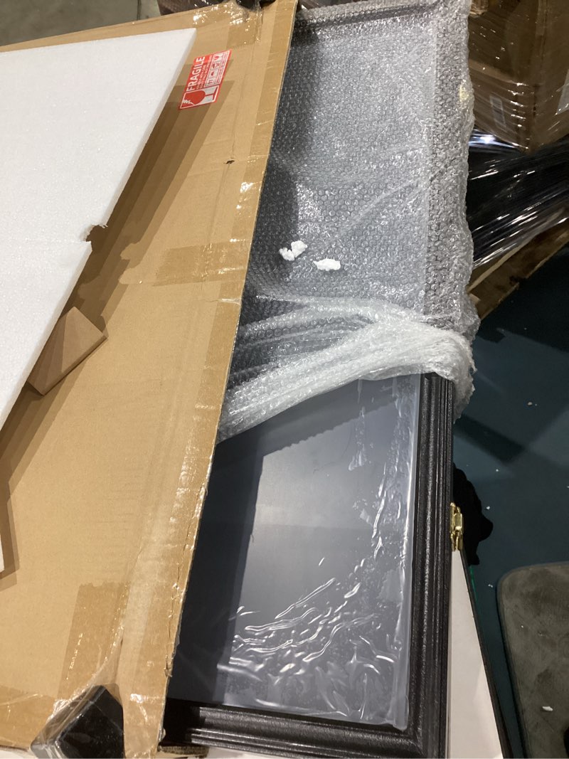 Condition photo showing Good Condition for 40 large baseball card display case with light, graded sports card display frame with led wooden wall cabinet with uv protection acrylic front for football basketball hockey cards collection 40 cards display case with light
