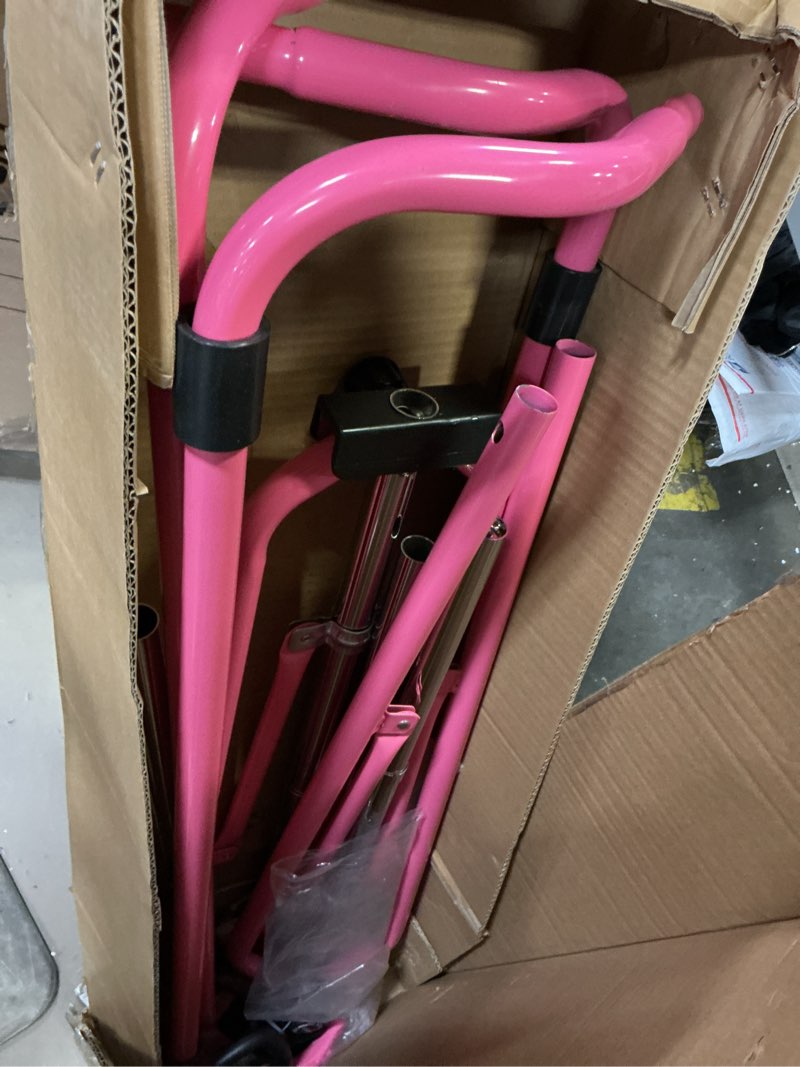 Condition photo showing As Is for Tepemccu Expandable Gymnastics Bars, Adjustable Height Gymnastic Horizontal Bars, Children Folding Training Bar for Kids Pink with mat