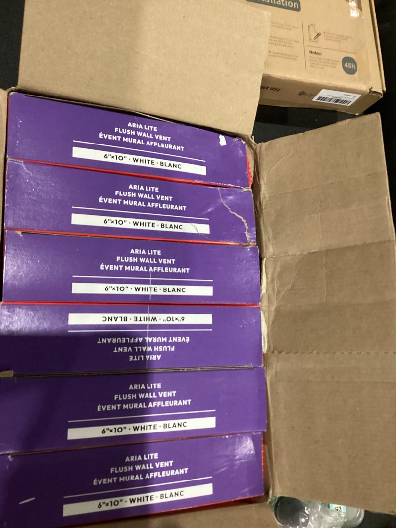 Condition photo showing As Is for Flush Wall Vent Cover 6x10 Inch for Drywall Vent, Metal Wall-Mounted Air Register Grille, Easy Install, Paintable, (White, 1 Pcs, No Manual Damper) 6x10 White