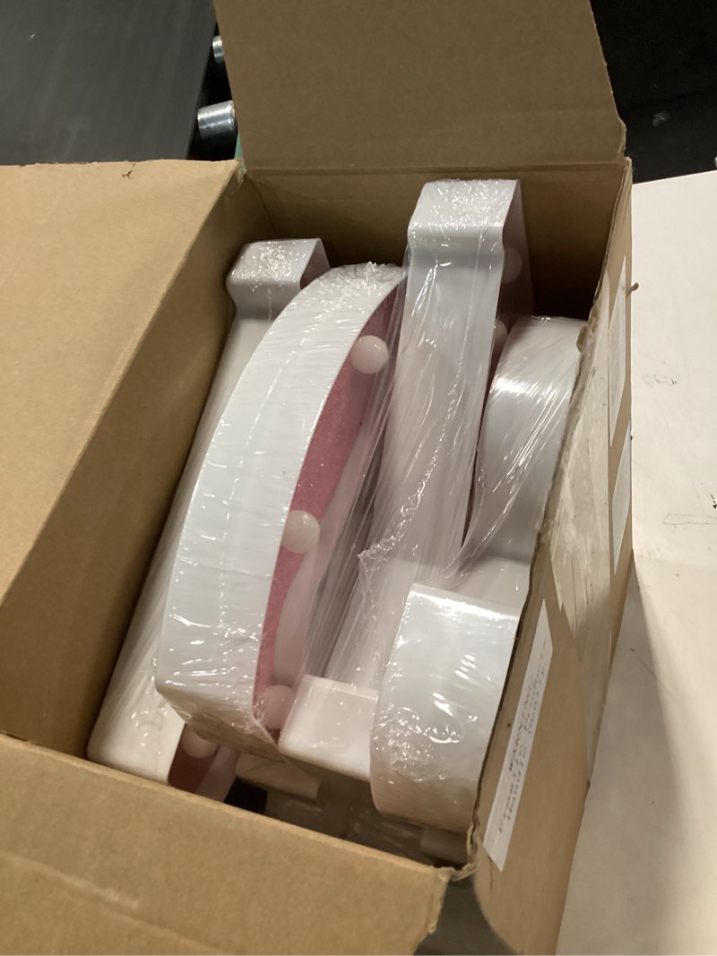 Condition photo showing Good Condition for Set of 8 Pink Baby Shower Decoration for Girl Baby LED Letters Party Supplies Light up Letter Battery Operated Letter for Table Centerpieces Wedding Valentines Day Decoration(8.7 Inch)