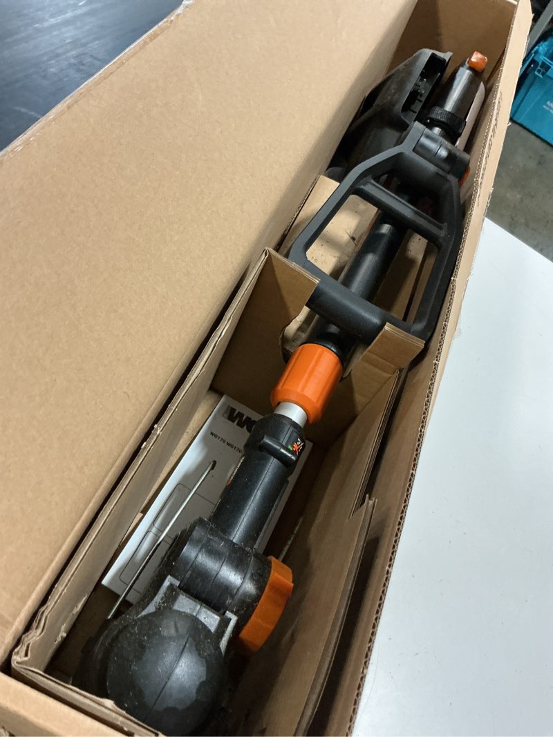 Condition photo showing As Is for worx 3 in 1 cordless string trimmer/lawn edger/mini mower, 12" electric weed wacker with command feed, 20v weed eater with 5.5 lbs, battery & charger included, wg170.2 3 in 1 trimmer w/(1) 2.0 ah battery