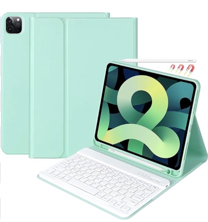 D DINGRICH Keyboard Case for iPad Air 11 inch Case with Wireless Bluetooth Keyboard - Magnetic Detachable, Folio Case with Pencil Holder, Compatible with iPad Pro 11"(4th/3rd/2nd/1st Gen) (Dark Pink)