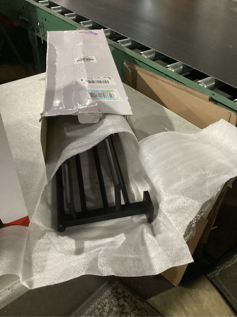 Condition photo showing Good Condition for Alise Double Towel Rack for Bathroom Wall Mounted,24 Inch Bathroom Tower Holder Black Towel Rack with Double Towel Bars,SUS304 Stainless Steel Towel Bar Towel Rack with Shelf,Matte Black Matte Black 600mm/24-Inch(Double Bars)