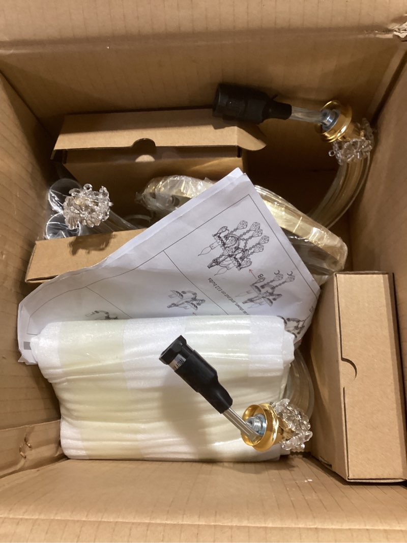 Condition photo showing As Is for Crystal Wall Sconce Lighting, 2-Light Modern Crystal Wall Light Fixture Bathroom Maria Theresa Wall Lamp Light Fixtures for Living Room Wall Sconce Light Wall Mounted Lamp Indoor 2-Light/Golden