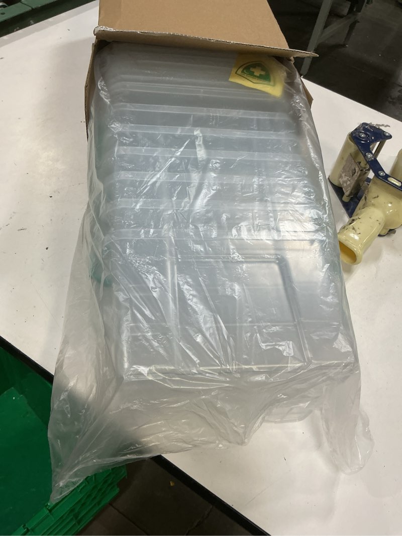 Condition photo showing Good Condition for 7 pack small storage bins plastic storage container stackable box with lids,with handle clear plastic container for suitable for storing snacks, tools, cosmetics, toys