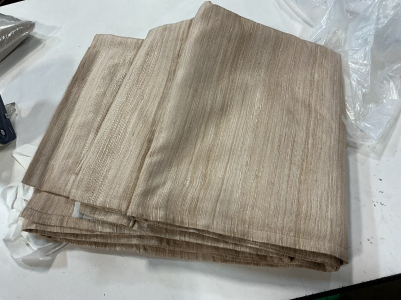 Condition photo showing Good Condition for raw silk room darkening curtain, 48x108, sand