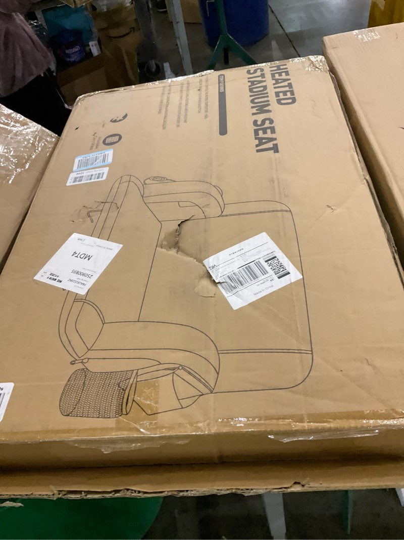 HOPERAN Double Heated Stadium Seats for Bleachers with Back Support and 23" Wide Cushion, Extra Port