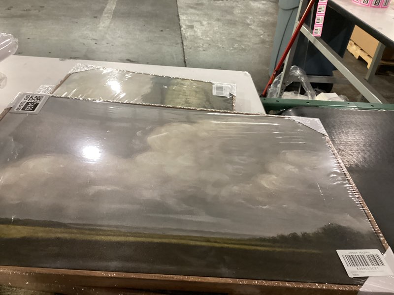 Condition photo showing New/Like New for SHENIFY Vintage Framed Wall Art Grassland Meadow Landscape Scenery Rustic Home Decor Retro Decorations for Farmhouse Living Room Bedroom Ready to Hang Wall Artwork - 16x24in Natural Framed Grassland Meadow 24"L x 16"W Brown