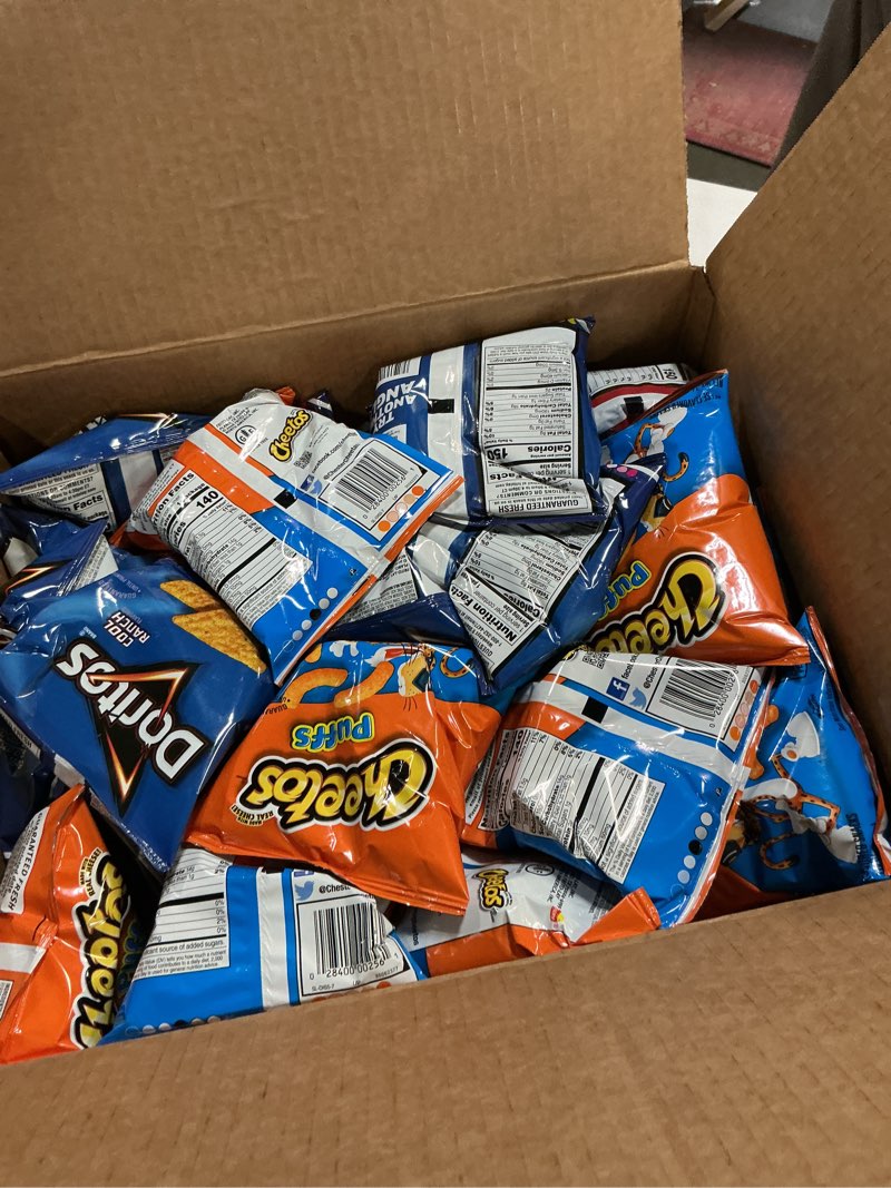 Condition photo showing Good Condition for ( USE BY :12/16/2025) Frito-Lay Doritos & Cheetos Mix Variety Pack, 2.42 Pounds, (Pack of 40)