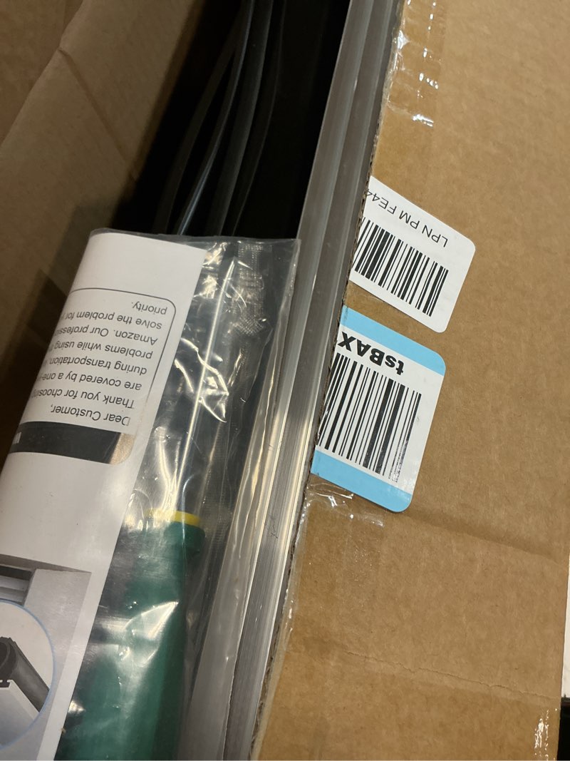 Condition photo showing New/Like New for universal garage door seal kit more options (10, 16.5, 20 ft.), u + o heavy duty garage door seal bottom, rubber weatherproof seal & brush, durable aluminum track retainer kit (16.5 feet)