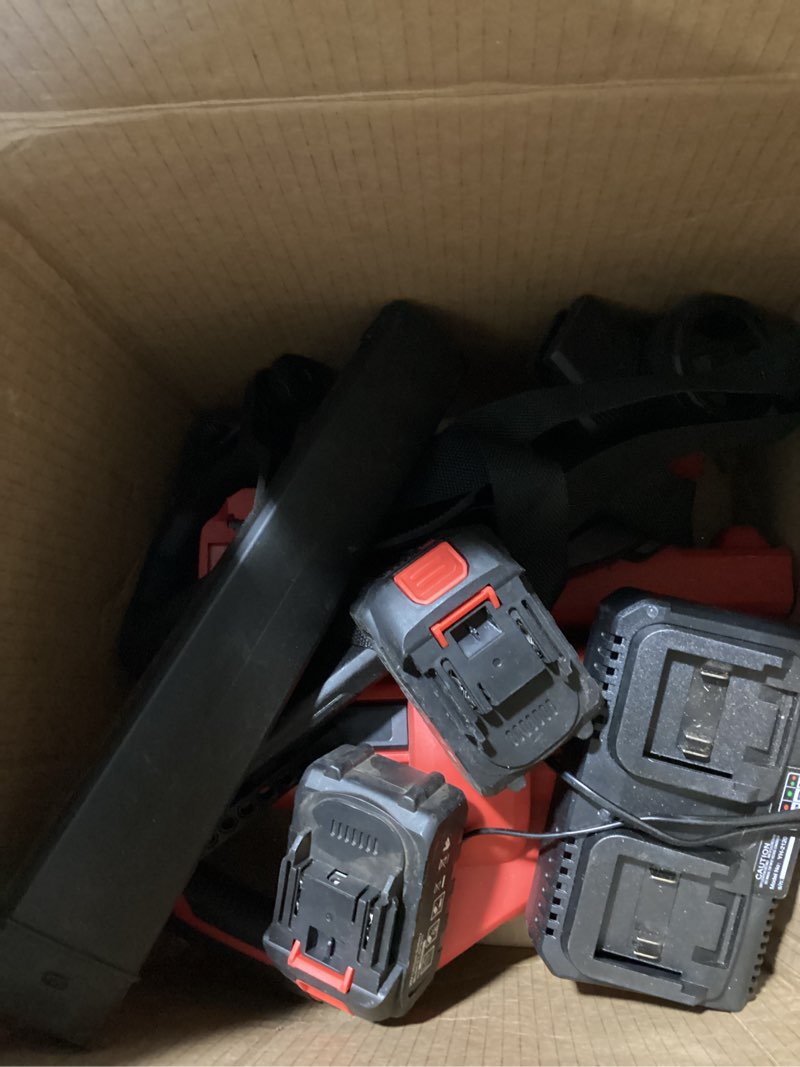 Condition photo showing As Is for mzk 40v cordless leaf blower vacuum mulcher, 3-in-1 battery powered leaf