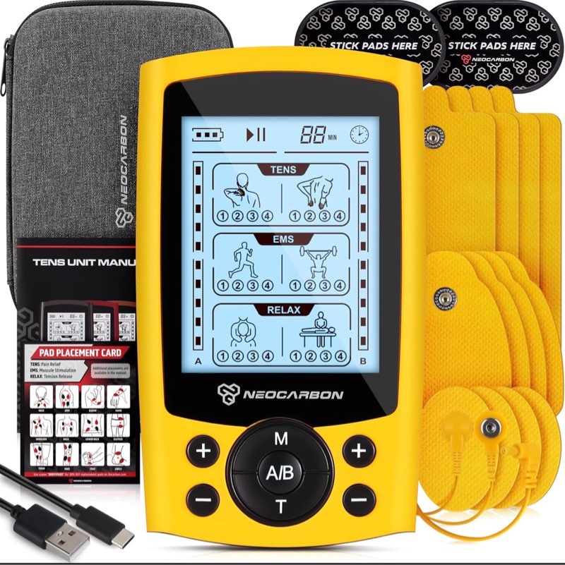 tens unit muscle stimulator, electronic pms pulse massager machine for shock physical 