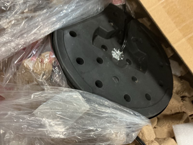 Condition photo showing As Is for ( incomplete broken glases ) allen + roth 67-in black multi-head floor lamp with glass shade