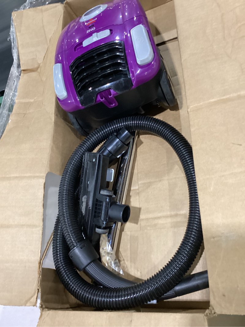 Condition photo showing Good Condition for bissell zing lightweight, bagged canister vacuum, purple, 2154a zing canister purple
