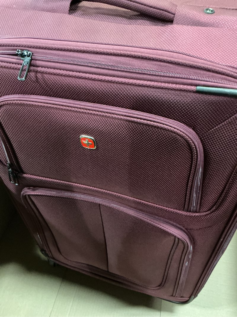 Condition photo showing Good Condition for swissgear sion softside expandable spinner luggage durable lightweight travel suitcase, merlot, checked-medium 25-inch