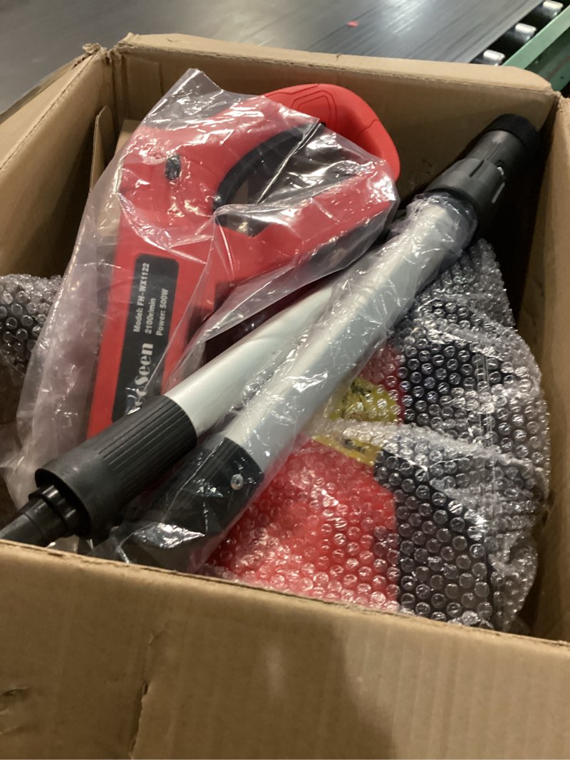 Condition photo showing New/Like New for cordless snow shovel, 21v electric cordless snow blower with battery and charger, 19ft throw distance, lightweight 9.9lb for driveway, steps, patio, sidewalk(red)
