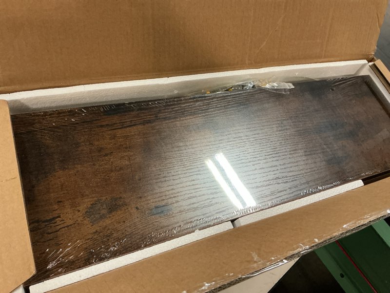 Condition photo showing Good Condition for bayka floating shelves, 22.5 inches rustic wood wall shelves for bathroom?bedroom, living room, kitchen & book, hanging display decor organization shelf with 22 lbs capacity (rustic brown) b. rustic brown - americana farmhouse style 22.5inches