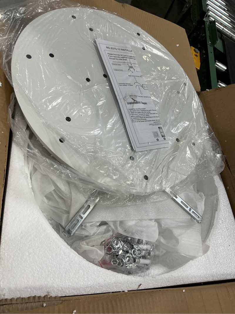 Condition photo showing Good Condition for garwarm dimmable led ceiling light, 72w modern acrylic flush mount ceiling lamp with remote control metal flower shape chandelier lighting fixture for living room bedroom kitchen white dia:33.4in/10-petals/dimmable/72w