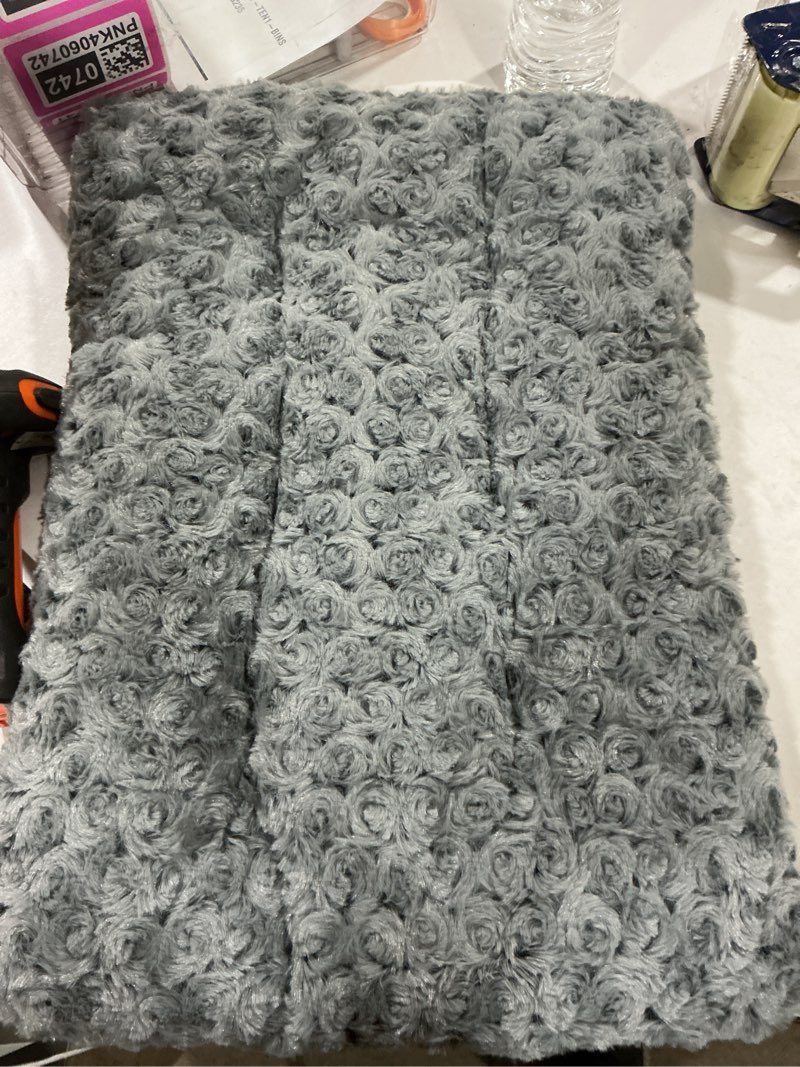 Condition photo showing As Is for MidWest Homes for Pets Small QuietTime Deluxe Mocha Ombré Swirl Plush Pet Bed, Machine Washable, Non-Skid Bottom, Soft Crate Mat for 24-inch Crates Mocha 24-Inch