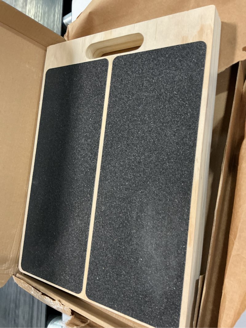 Condition photo showing Good Condition for portable wooden slant board for calf stretching squats calf stretcher pilates physical therapy equipment adjustable incline board for knees ankle heel feet leg