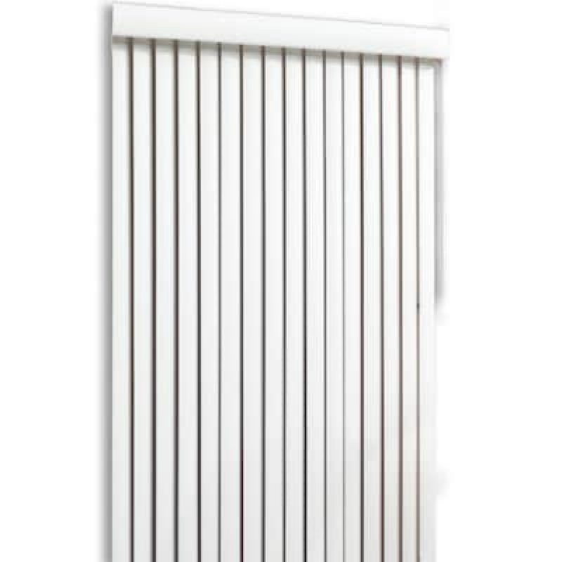 project source 3.5-in slat width 104-in x 84-in cordless white vinyl room darkening vertical blinds