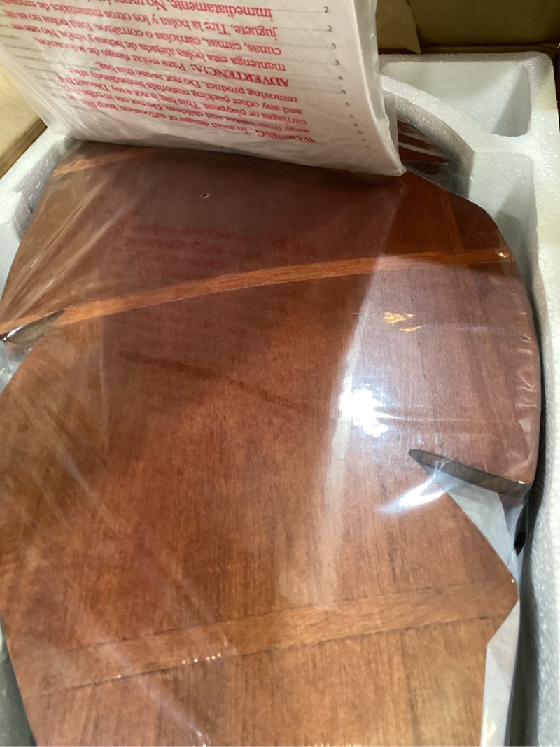 Condition photo showing As Is for honeywell ceiling fans willow view, 52 inch tropical indoor ceiling fan with no light, pull chain, three mounting options, hand carved wooden leaf blades - 50501-01 (bronze)