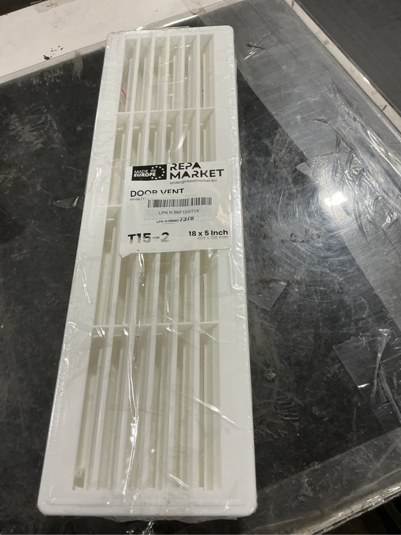 repa market 18" x 5" inch (outer size) pack of 2 white plastic louvered door vents for interior door