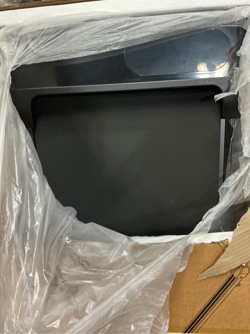Condition photo showing As Is for walking pad treadmill with 8% incline & handle bar, 2.5hp portable under desk treadmill for home office, compact foldable treadmill quiet anti-slip, 0.6-3.8 mph remote speed control, 350lbs capacity black