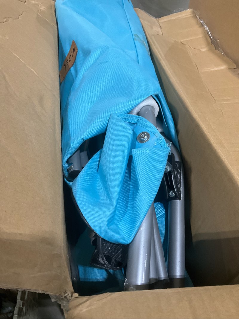 Condition photo showing As Is for nice c low beach chair, beach chairs for adults 2 pack, sling, folding, portable, concert, kids, boat, sand chair with cup holder & carry bag (2 pack of blue) ocean_2