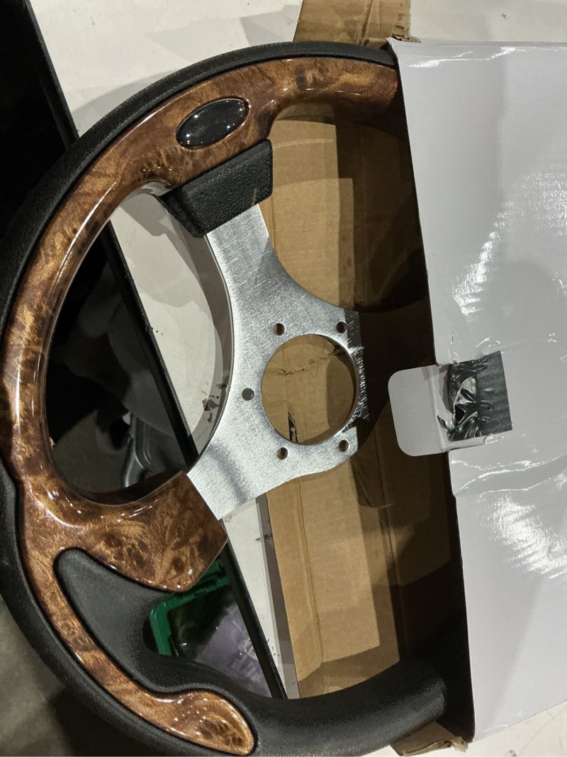 Condition photo showing Good Condition for 12.5" wood grain boat steering wheel anti-slip ?3/4 inch axle marine steering wheel adapter for seastar and verad, etc. for marine boats, vessels, yacht, pontoon boat