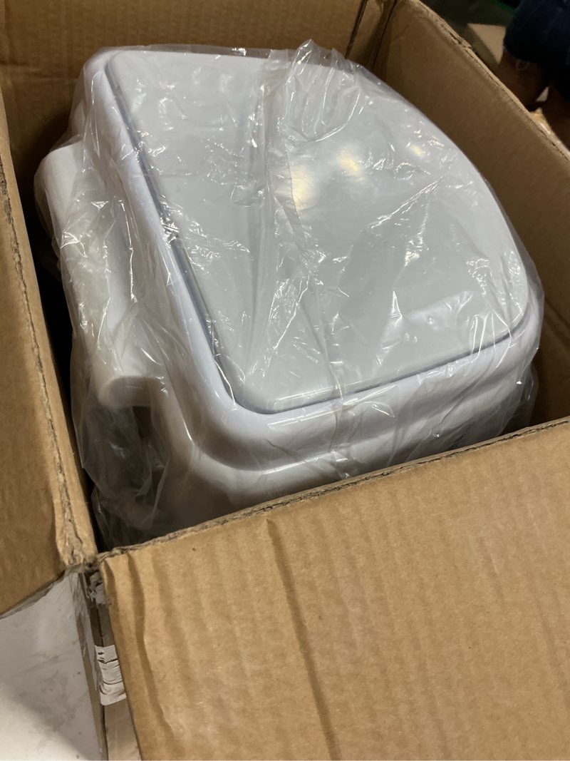 Condition photo showing New/Like New for ubbi adult diaper pail, steel odor locking, no special bag required, awards-winning, modern design, white white adult