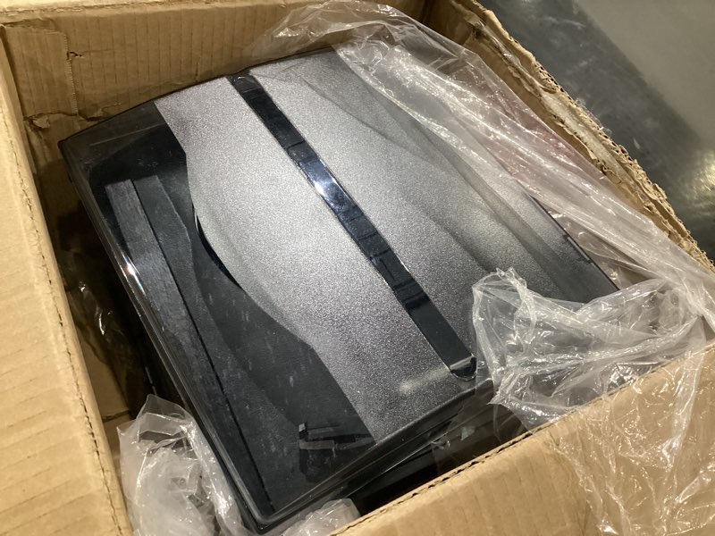 Condition photo showing As Is for 9-in-1 vinyl reocrd player 3-speed turntable with bluetooth, am/fm radio, cd/cassette playback, usb/sd/mmc support, remote control, and external speakers support aux in/rca out for vinyl lovers