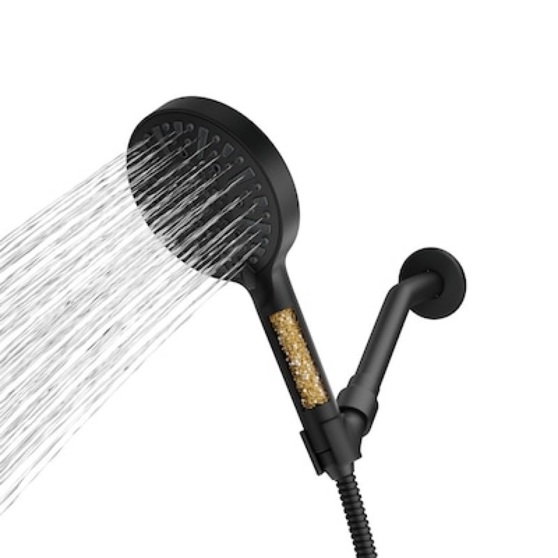 100+ bought last week allen + roth kensley 9 -spray matte black 5.9-in round filtered handheld shower head 1.8