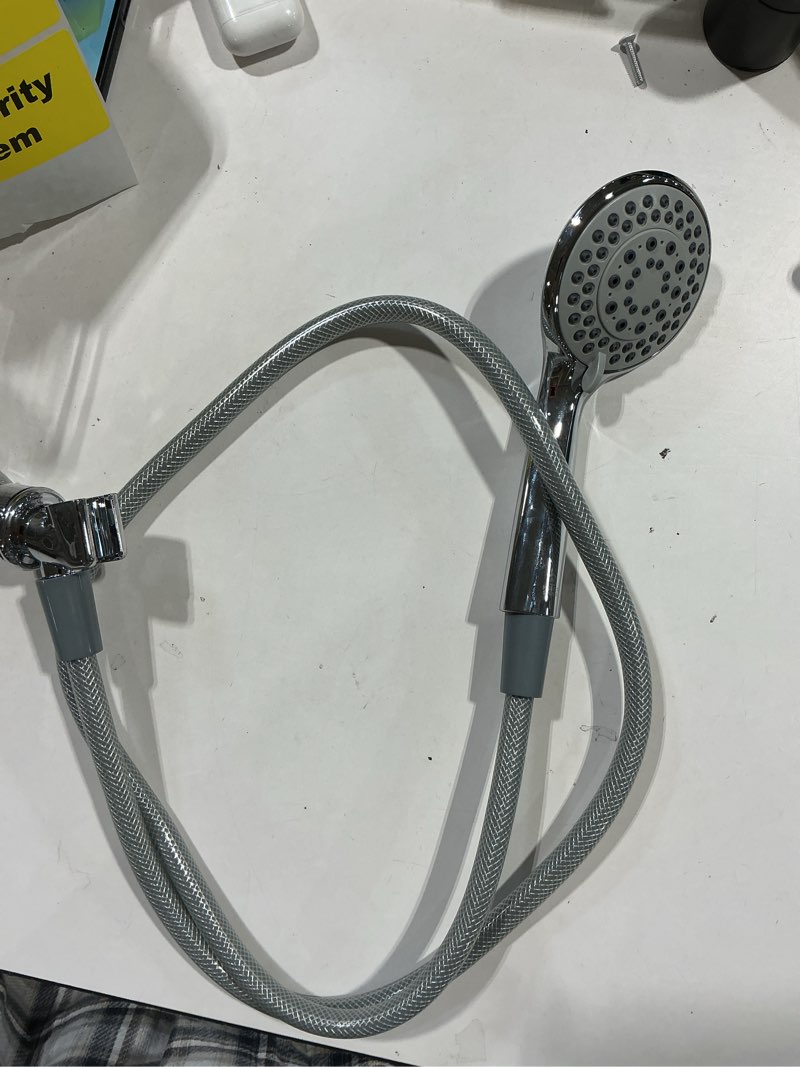 Condition photo showing As Is for project source 5 -spray chrome 3.5-in round handheld shower head 1.8 gpm