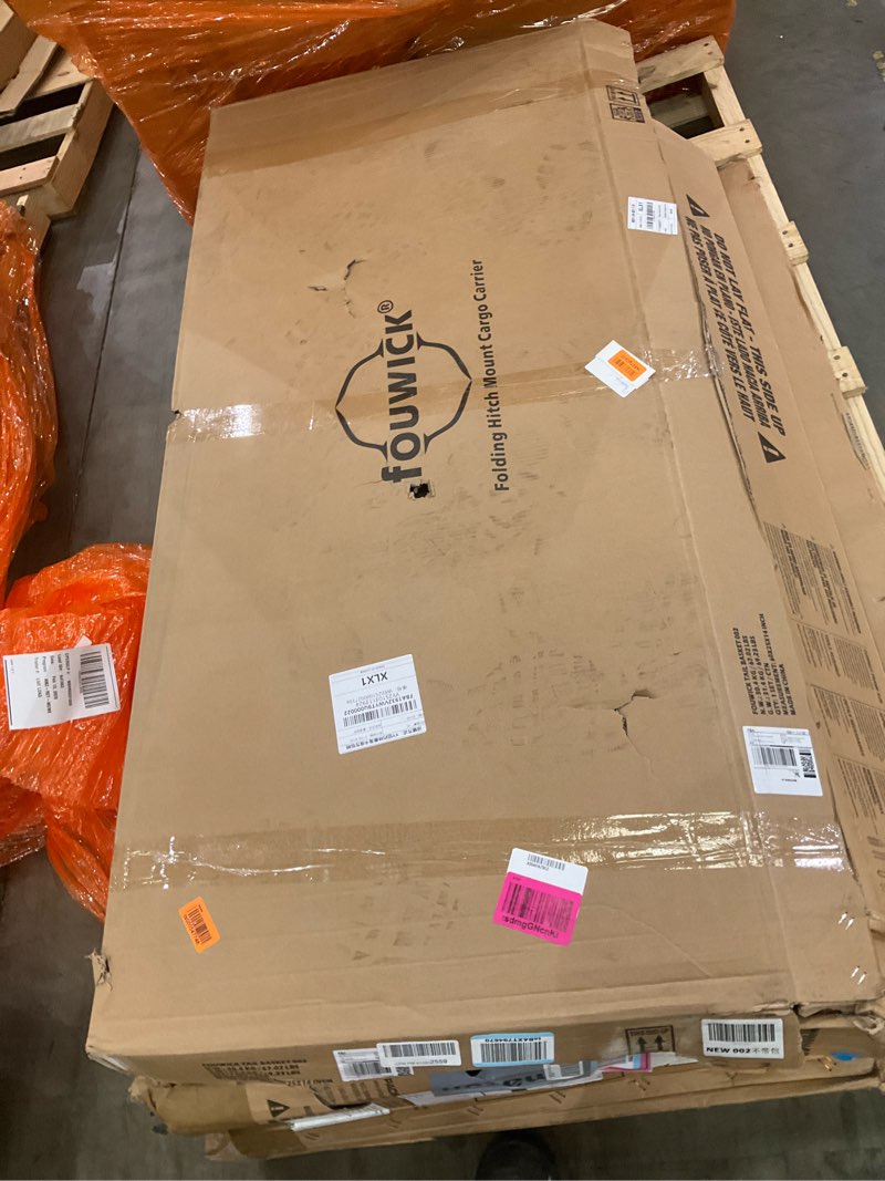 Condition photo showing As Is for lugglage Basket 60x24x13 inches, Folds Flat, 600 Lbs Heavy Duty Hitch Cargo Basket Black?Luggage Storage (60x24x13 inch)