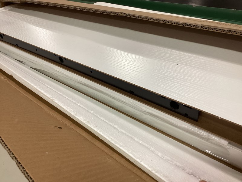 Condition photo showing Good Condition for QEEIG Floating Shelves for Wall 35.4" Long - Wall Mounted Shelf Bathroom Kitchen Living Room Bedroom Farmhouse Home Decor Display Bookshelf Large 35.4 x 9.3 inch Set of 2, White (008-90W) 35.4" B. White